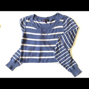 Blue and Cream Striped Sweater